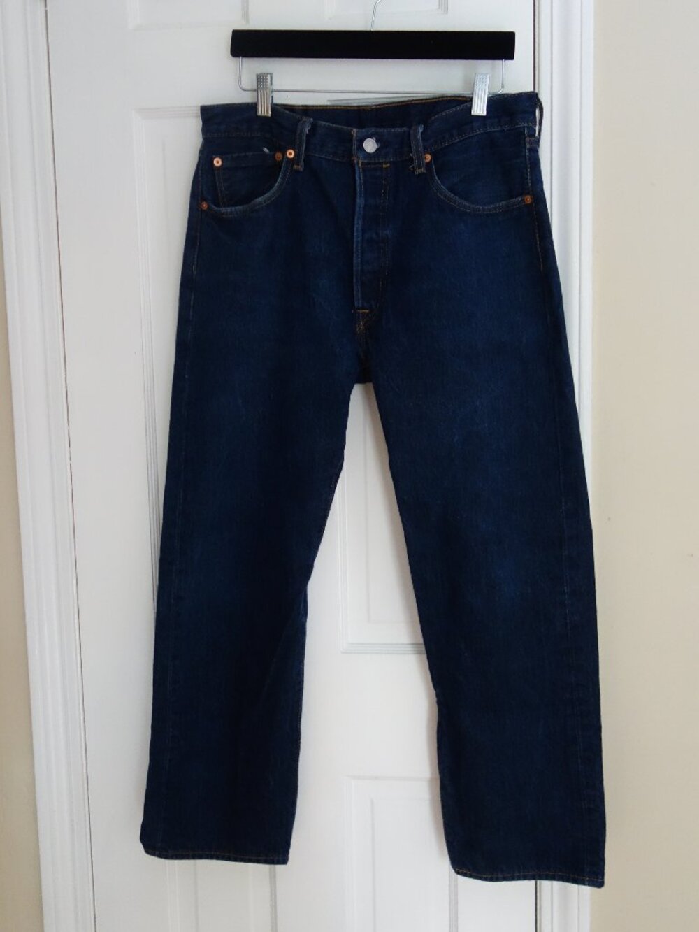 LEVI’S 501 Button Fly Blue Jeans Mens 34x30 - Picture 6 of 7